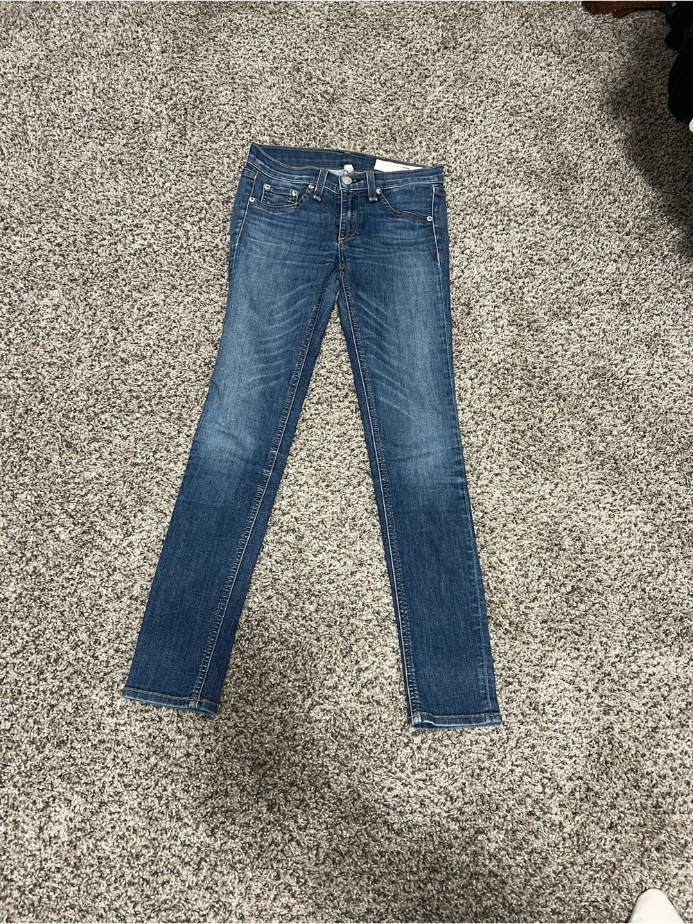 rag & bone capri Mid-Blue Skinny Jeans